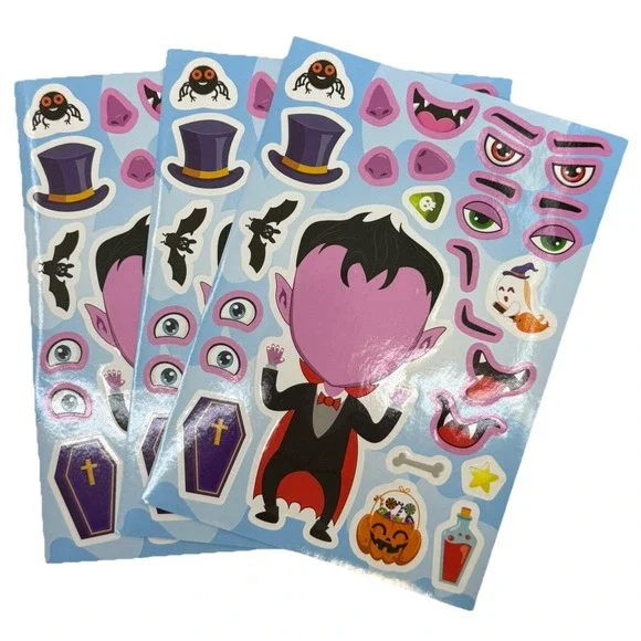 Make-a-face Sticker Stickers Sheets Make Your Halloween Monster 24 Sheets - Picture 3 of 16